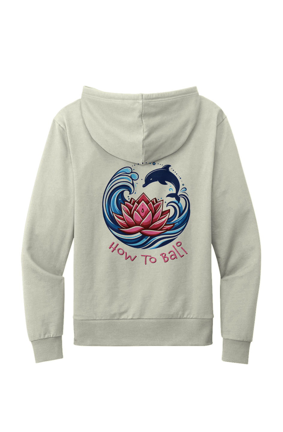 Bali Lotus Dolphin Wave - Organic French Terry Pul