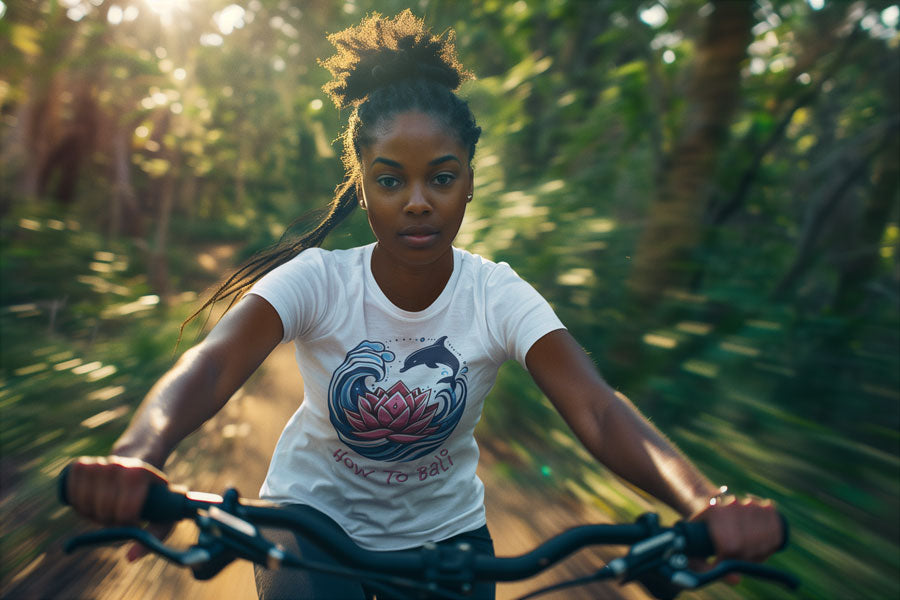 Bali Lotus Dolphin Wave - Womens Classic T Shirt