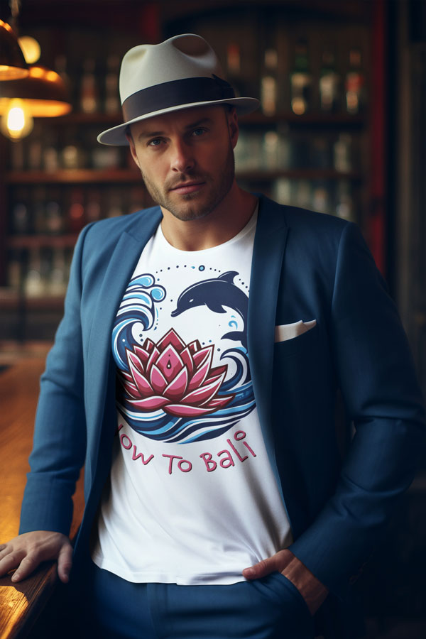 Bali Lotus Dolphin Wave - heavyweight long sleeve