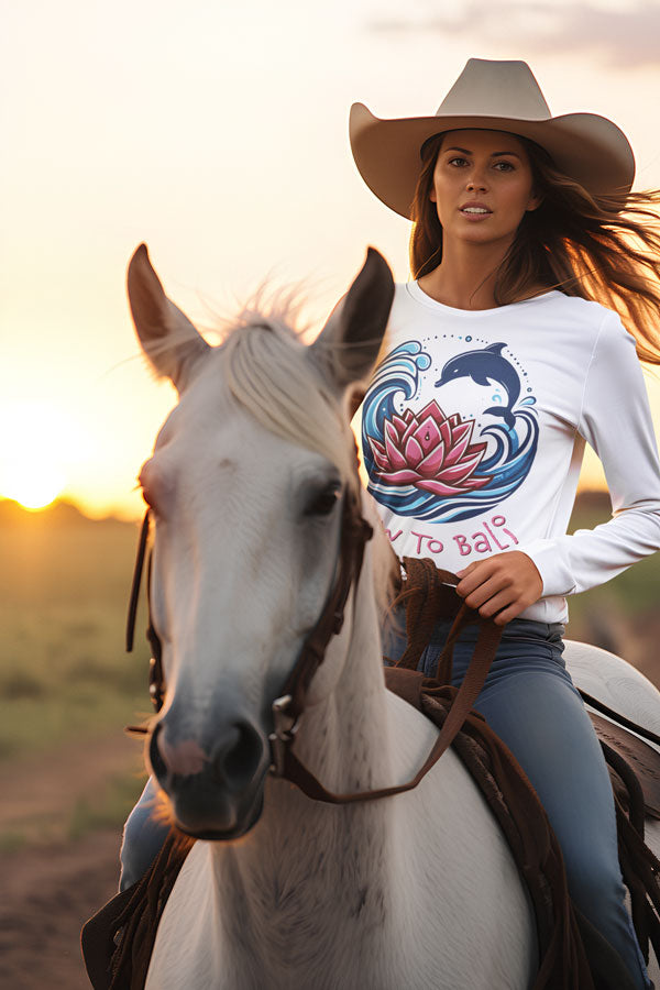 Bali Lotus Dolphin Wave - Long Sleeve Core Cotton