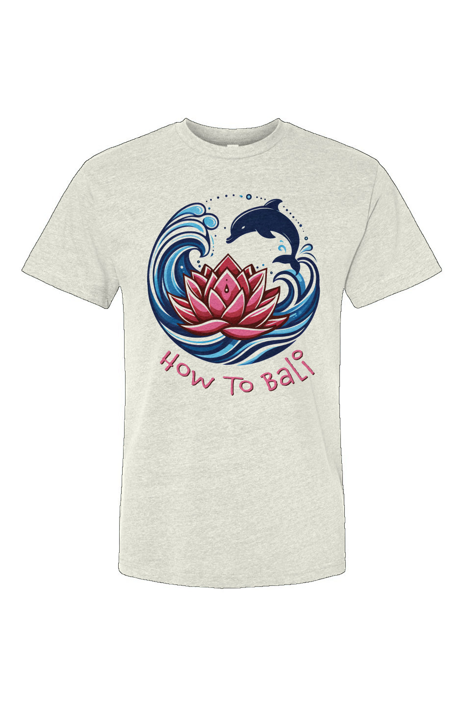 Bali Lotus Dolphin Wave - Eco Heavyweight Tee