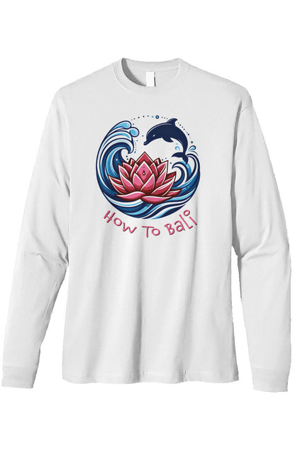 Bali Lotus Dolphin Wave - heavyweight long sleeve 