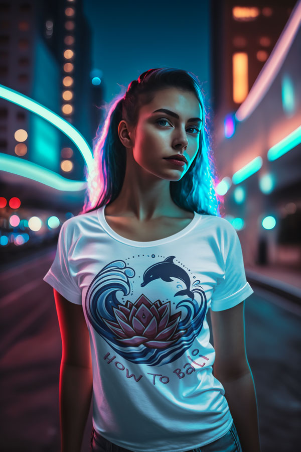 Bali Lotus Dolphin Wave - Womens Classic T Shirt