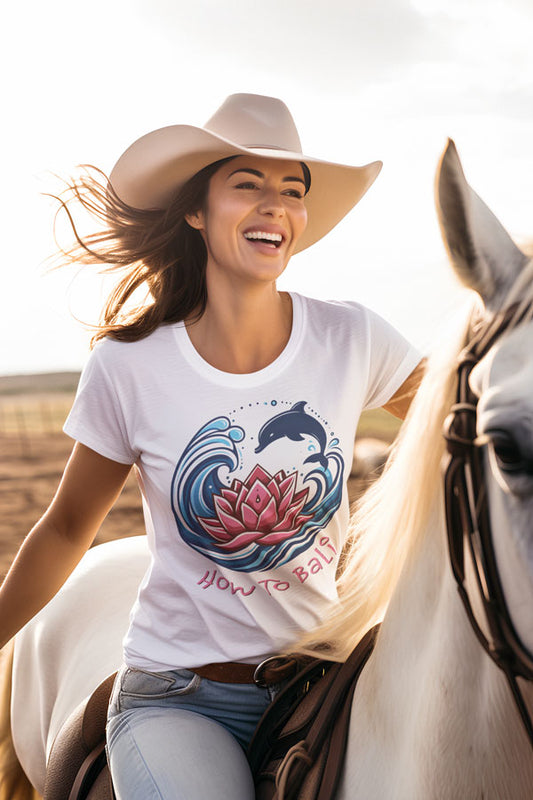 Bali Lotus Dolphin Wave - Womens Classic T Shirt