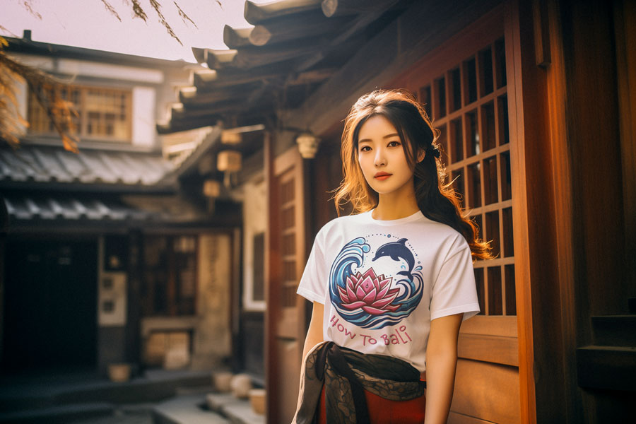 Bali Lotus Dolphin Wave - Womens Classic T Shirt
