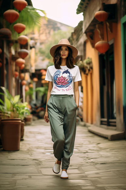 Bali Lotus Dolphin Wave - Womens Classic T Shirt