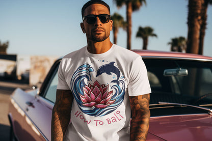 Bali Lotus Dolphin Wave - Eco Heavyweight Tee