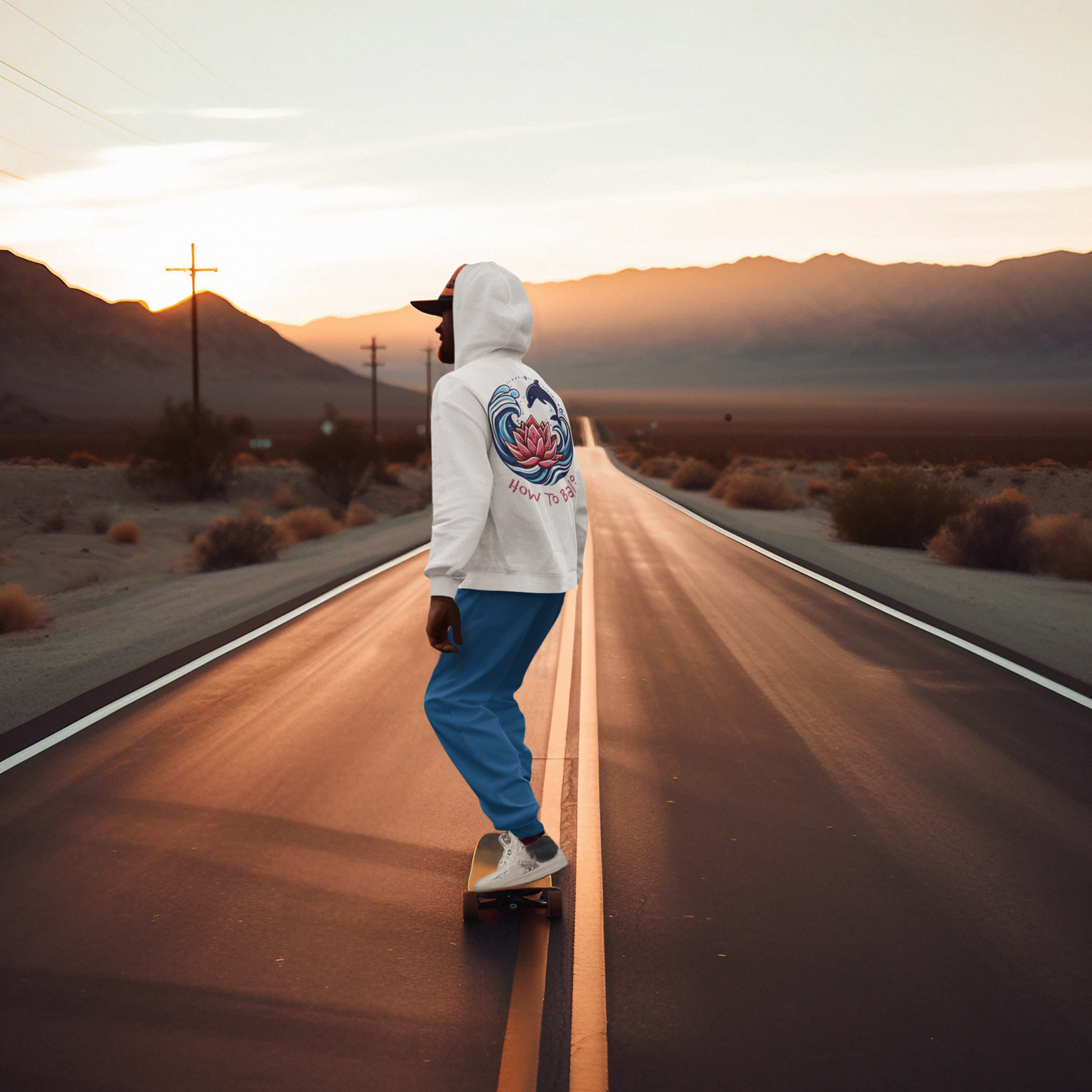 Bali Lotus Dolphin Wave - Bella Canvas Zip Hoody