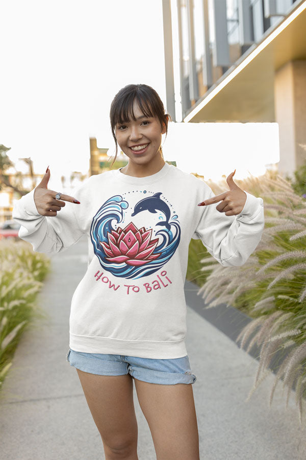 Bali Lotus Dolphin Wave - Long Sleeve Core Cotton