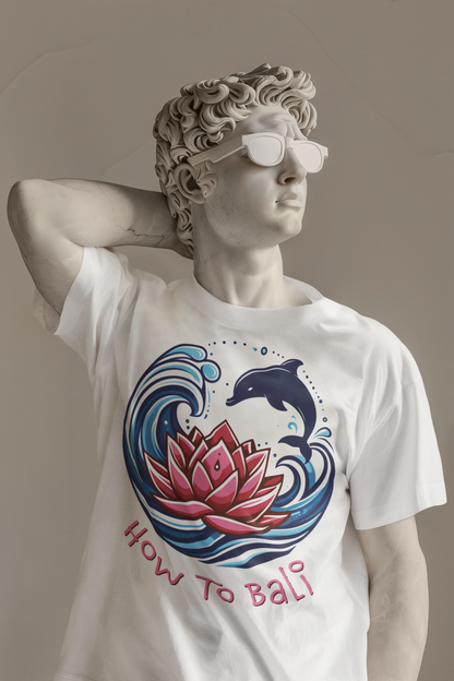 Bali Lotus Dolphin Wave - Eco Heavyweight Tee