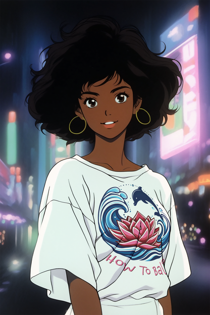 Bali Lotus Dolphin Wave - Women’s Slouchy Tee