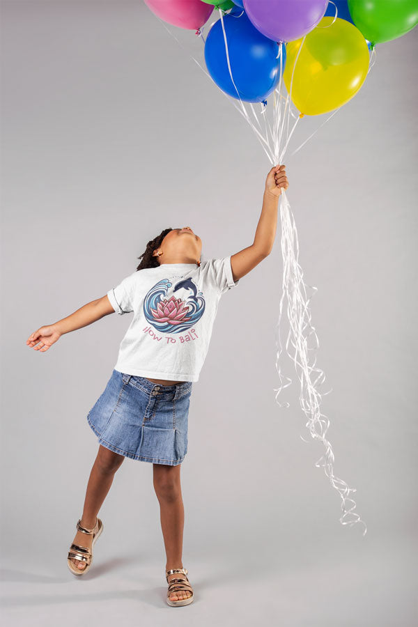 Bali Lotus Dolphin Wave - Organic Kids T Shirt