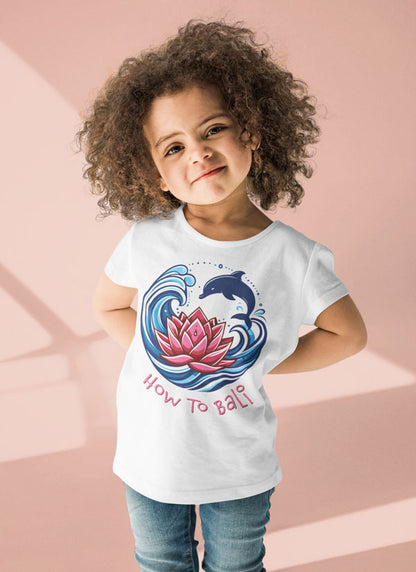 Bali Lotus Dolphin Wave - Organic Kids T Shirt