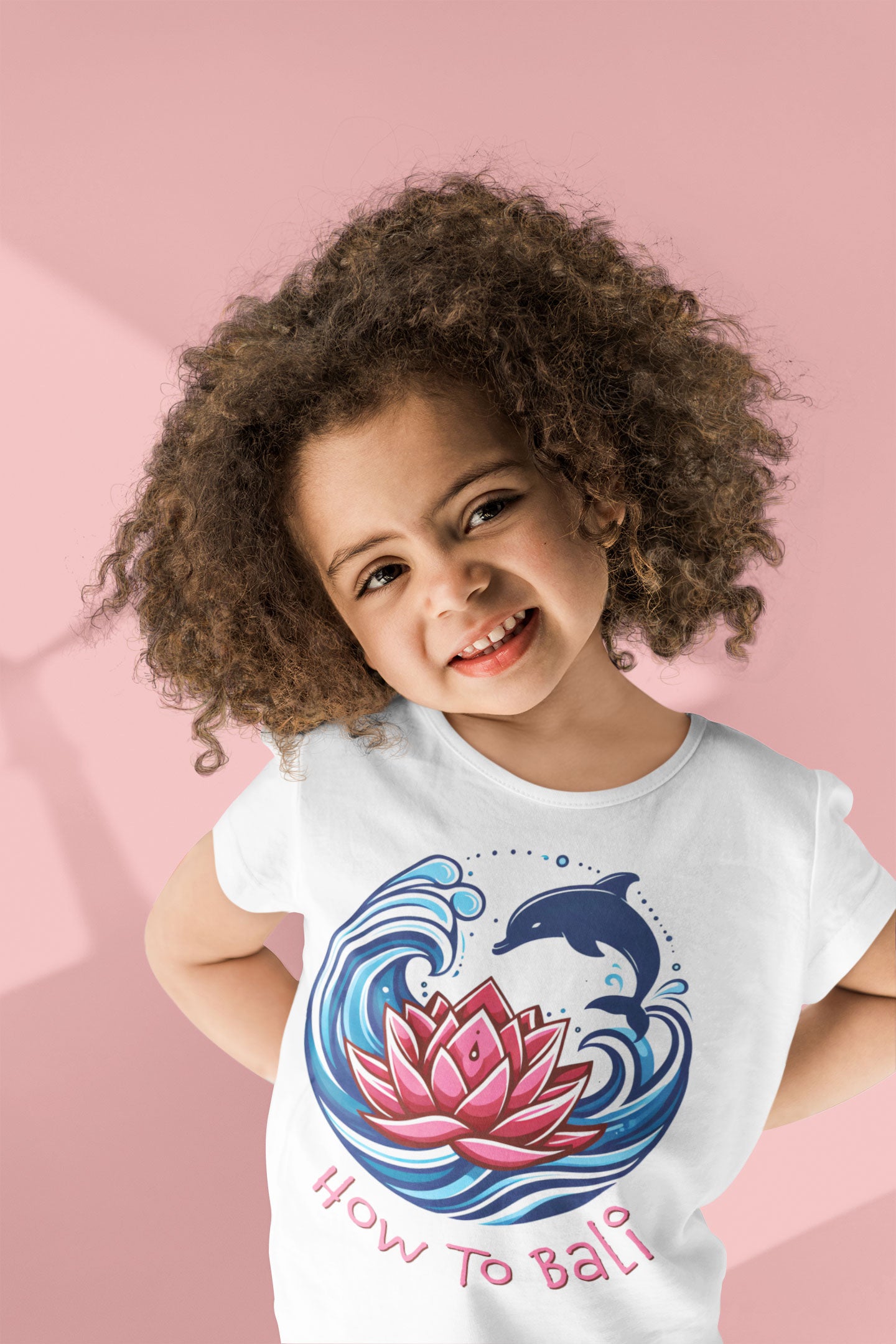 Bali Lotus Dolphin Wave - Organic Kids T Shirt